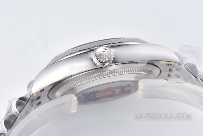 Factory C Rolex log top-tier 1:1super clone green palm leaf pattern plate 36mm steel bracelet model m126234-0047side live photo