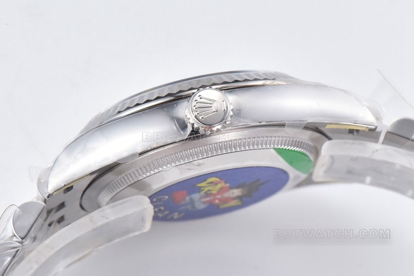 C factory Rolex log super cloneblue dial36mm five grid link m126234-0017side live photo