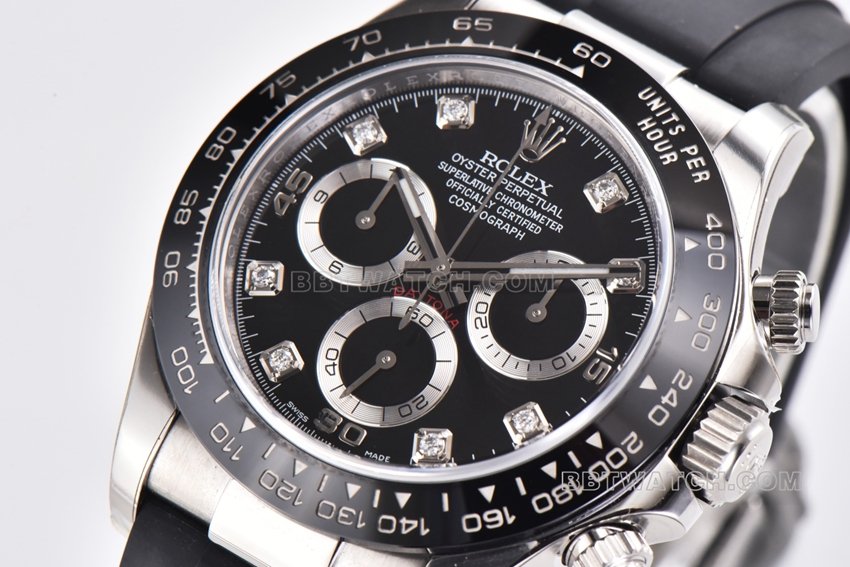 Factory C Rolex Daytonatop-tier replicablack dial rubber model m116519ln-0025front live photo