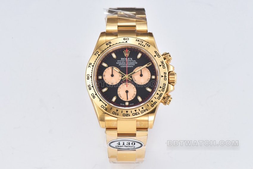 C Factory Rolex Daytona 116508-0009 1:1 Super Clone Frosted Black Dial All Gold Chronograph — detailed review and buying guide | Watch Replica Expert