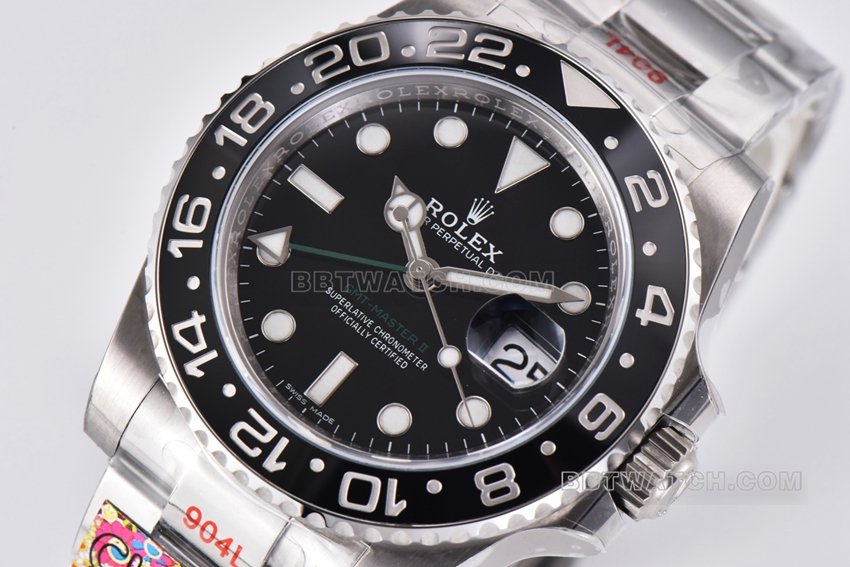 Factory C RolexGMT-Mastertop-tier 1:1high-quality replica green needle 116710LN-0001front live photo