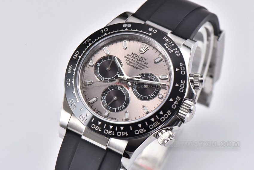 Factory C Rolex Daytona super clone cement gray rubber model M116519ln-0027 front live photo