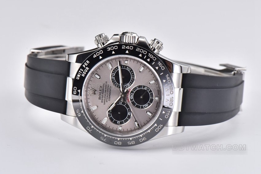 Factory C Rolex Daytona super clone cement gray rubber model M116519ln-0027 front live photo