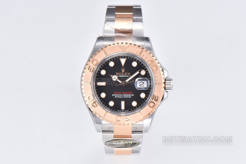 Rolex Yacht-Master m126621-0002 C Factory, 40 mm, 1:1-Klon, Roségold-Lünette, schwarzes Zifferblatt, Gehäuse und Armband aus Oyster-Stahl — luxury replica watch guide | Watch Replica Expert