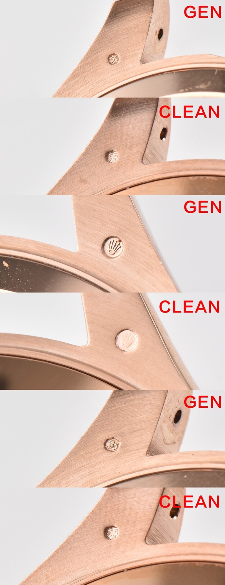 C Factory Yacht-Master Rose Gold Authentic and Fake Comparison Evaluation Rolextop-tier Replica Watch Logo Comparison Chart