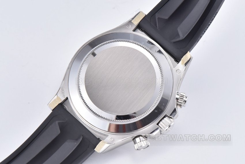 Factory C Rolex Daytona super clone Red Devil rubber strap model 116519-0104 caseback live photo