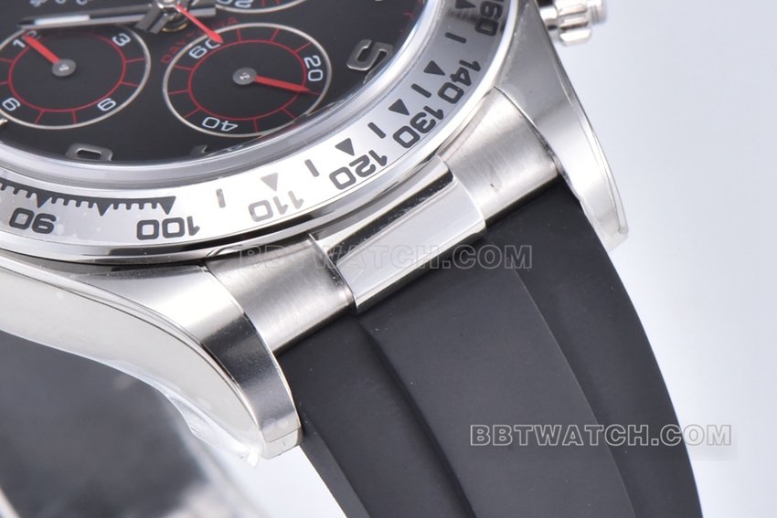Factory C Rolex Daytona super clone Red Devil rubber strap model 116519-0104 front live photo