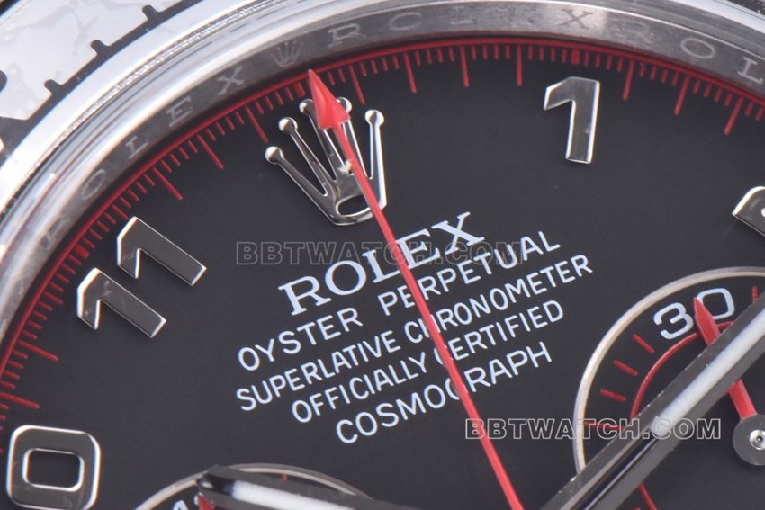 Factory C Rolex Daytona super clone Red Devil rubber strap model 116519-0104 front live photo