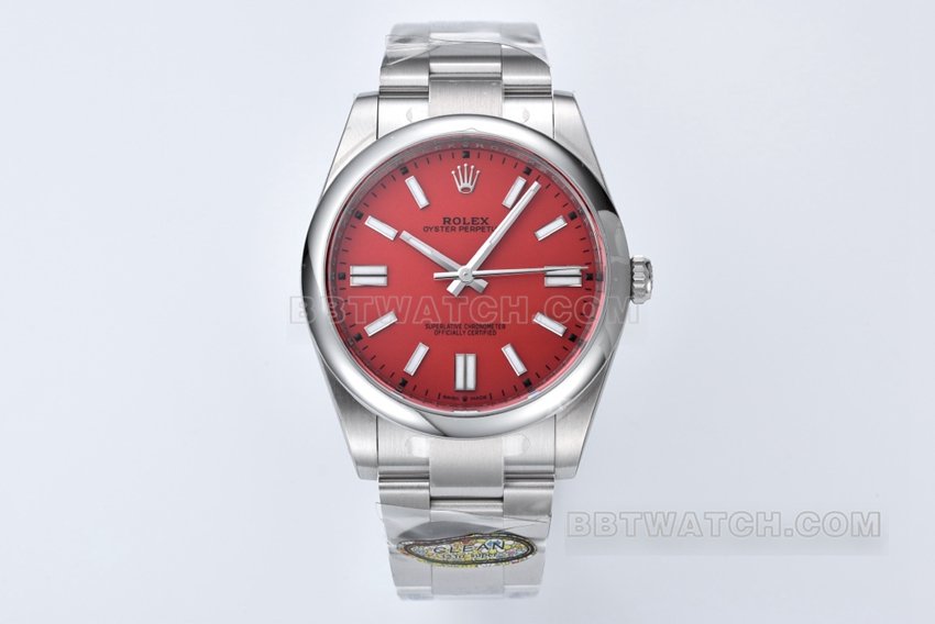 C Factory Rolex Oyster Perpetual Top Edition 41mm Coral Red dial Mechanical Watch m124300-0007 — detailed review and buying guide | Watch Replica Expert