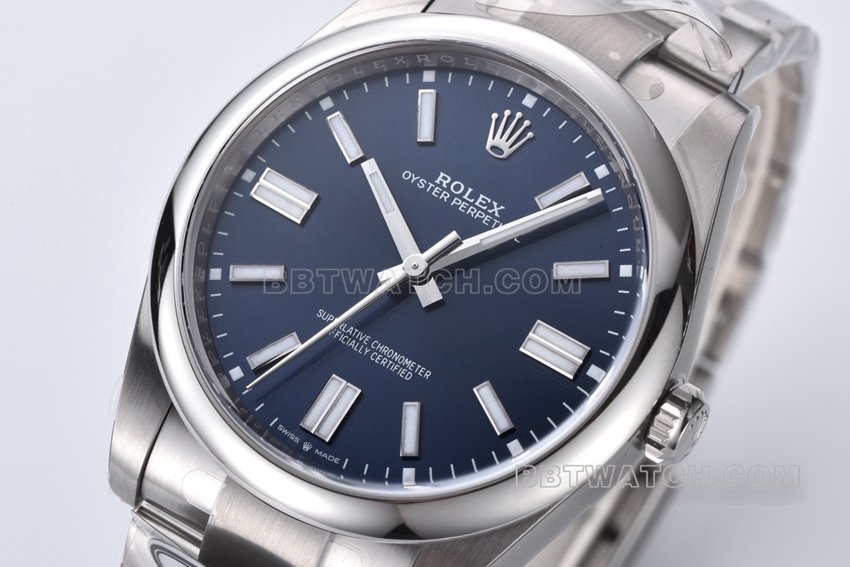 Factory C Rolex Oyster Perpetual 1:1top-tier replica41mmblue dialm124300-0003front live photo