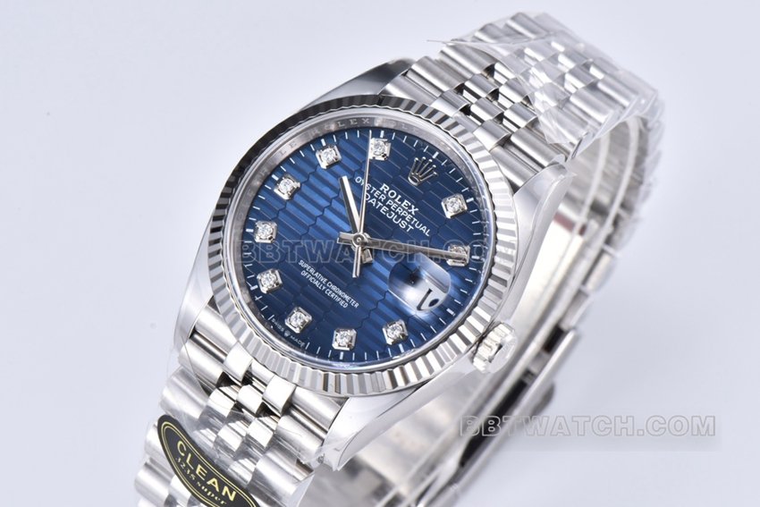 C factory Rolex log super clone36mm blue pit pattern m126234-0057front live photo
