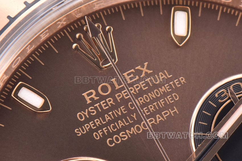 C factory Rolex Daytona top replica pink brown disk rose gold steel strap models m116505-0013 front real picture