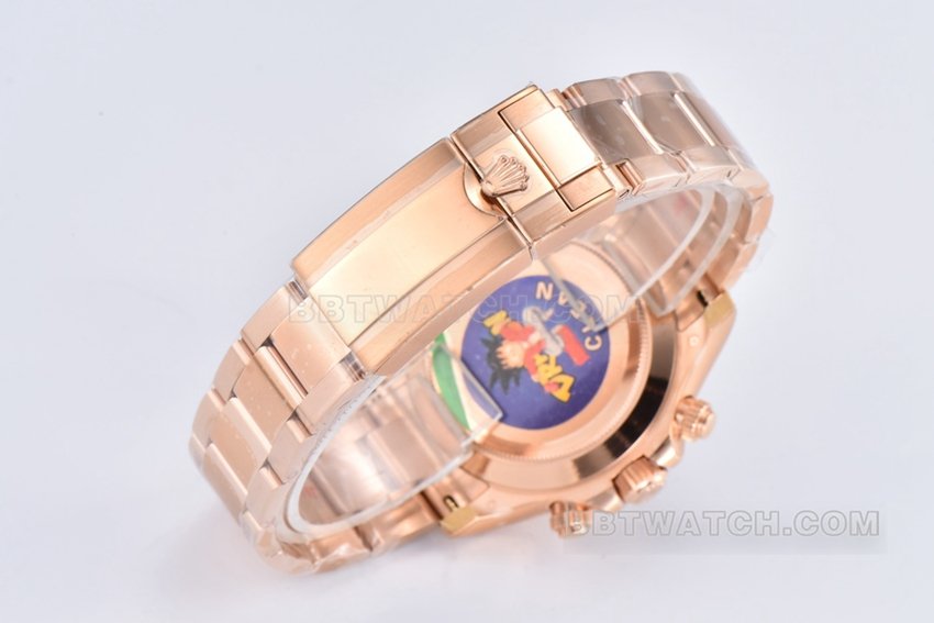 C factory Rolex Daytona top replica pink brown disk rose gold steel strap models m116505-0013 strap actual photo