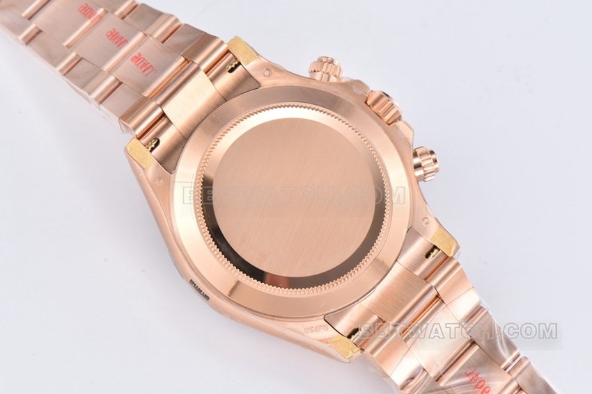 C factory Rolex Daytona top replica pink brown disk rose gold steel strap models m116505-0013 back actual picture