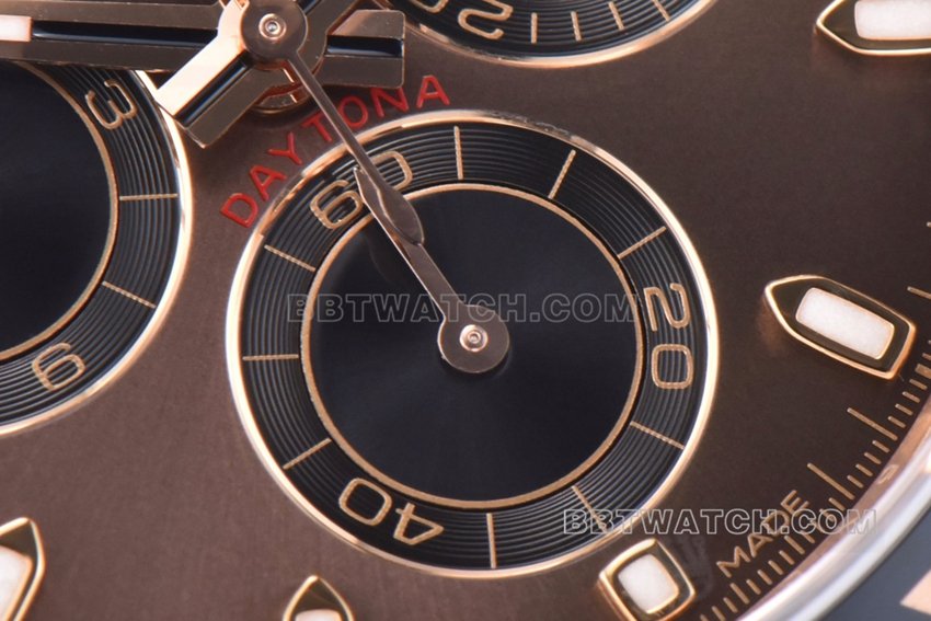 Factory C Rolex Daytona1:1super clone brown plate rose rubber model M116515LN-0041front live photo