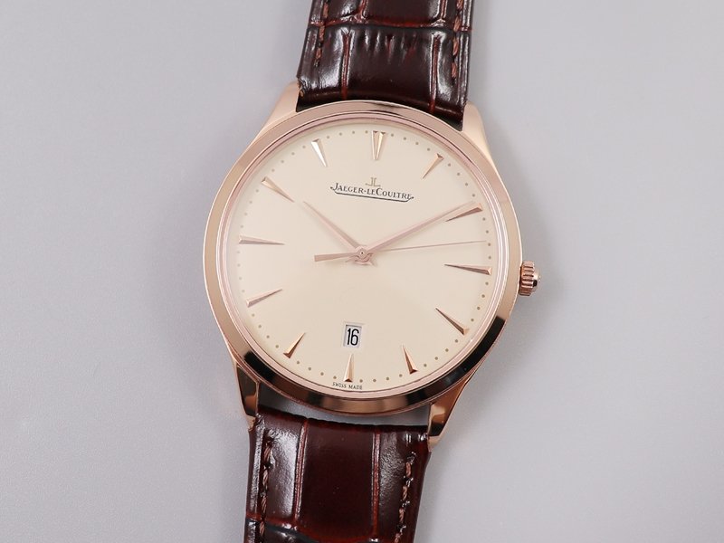 Jaeger-LeCoultre Master 1232510 Ultrafino mostrador branco pulseira mecânica em ouro rosa super clone — luxury replica watch guide | Watch Replica Expert