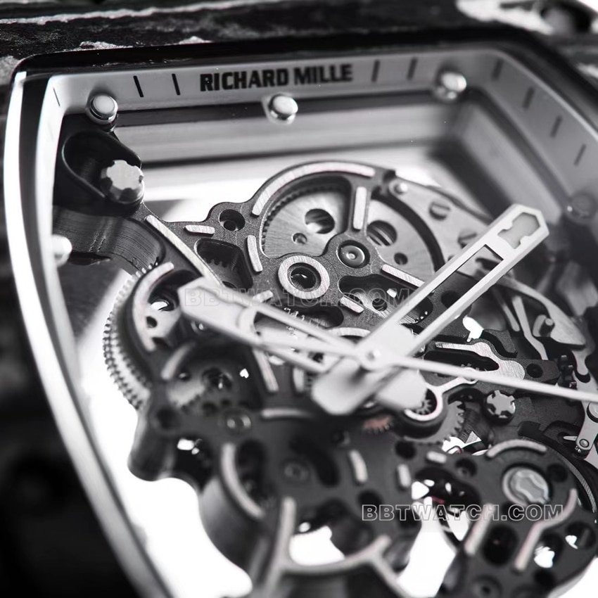 BBR factory Richard Mille men's super clone hollow plate white inner ring RM055 carbon fiber front live photo