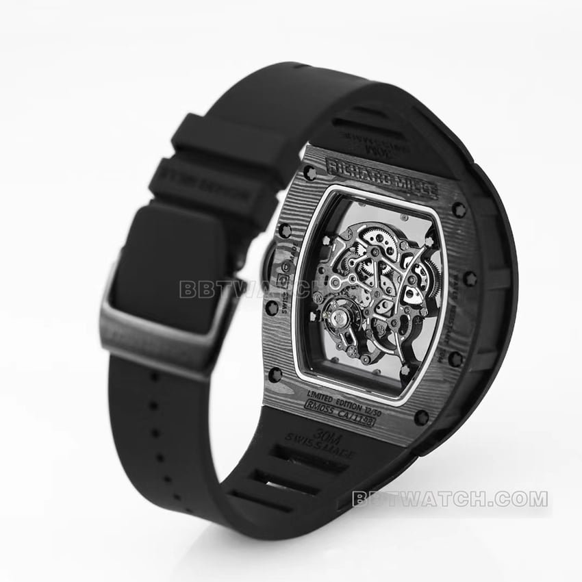 BBR factory Richard Mille men's super clone hollow plate white inner ring RM055 carbon fiber braceletlive photos