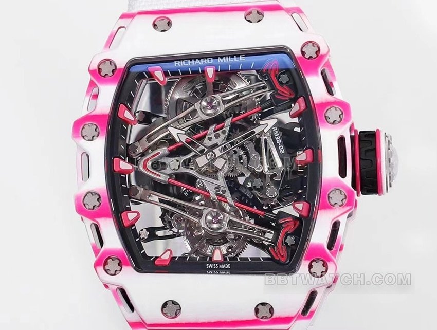 Richard Mille men's top-tier 1:1super clone white fabric RM 38-02front live photo