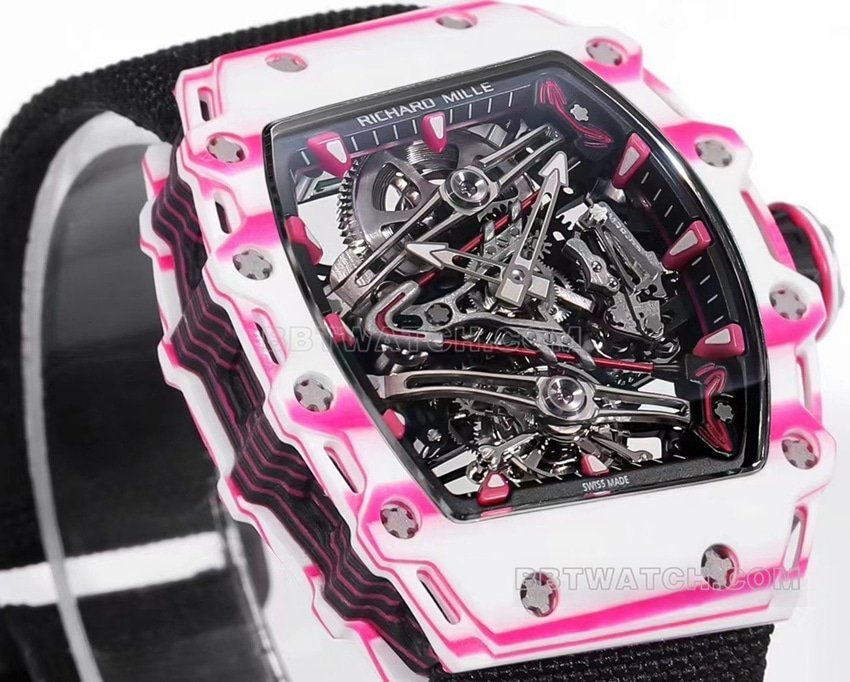 Richard Mille men's top-tier replica black fabric model RM 38-02front live photo