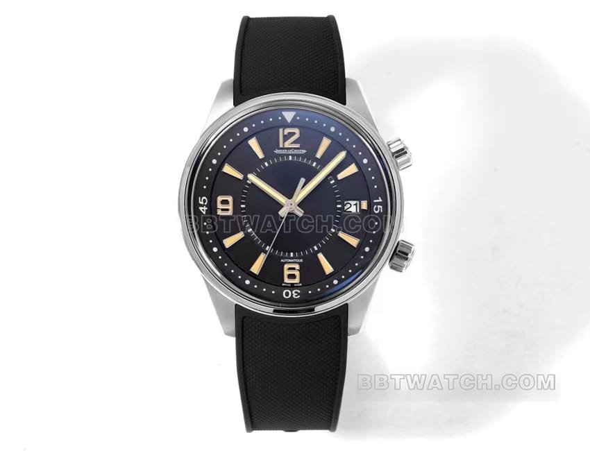 BLS Factory Jaeger-LeCoultre Jaeger-LeCoultre Beichen 906867J Kalenderuhr mit modernem Doppelgriff-Design, von Hand poliertes schwarzes Zifferblatt, mechanisches Gummimodell — detailed review and buying guide | Watch Replica Expert